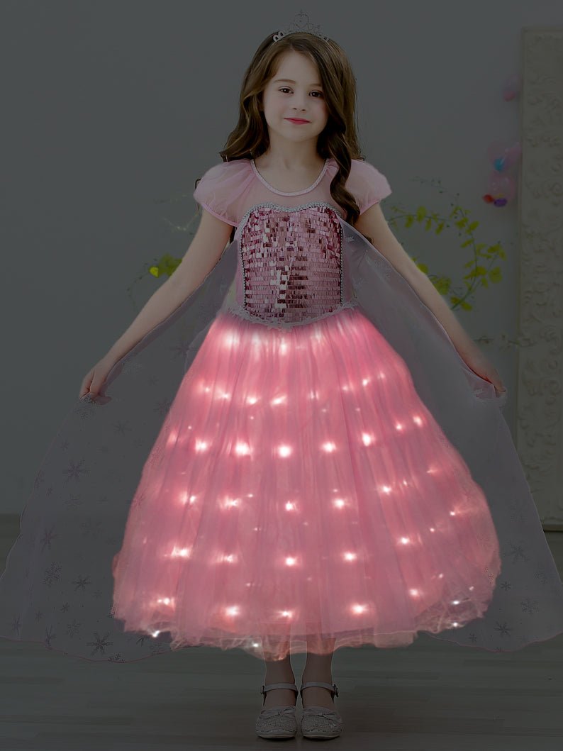 Light up Princess Dress With Crown PINK - Uporpor