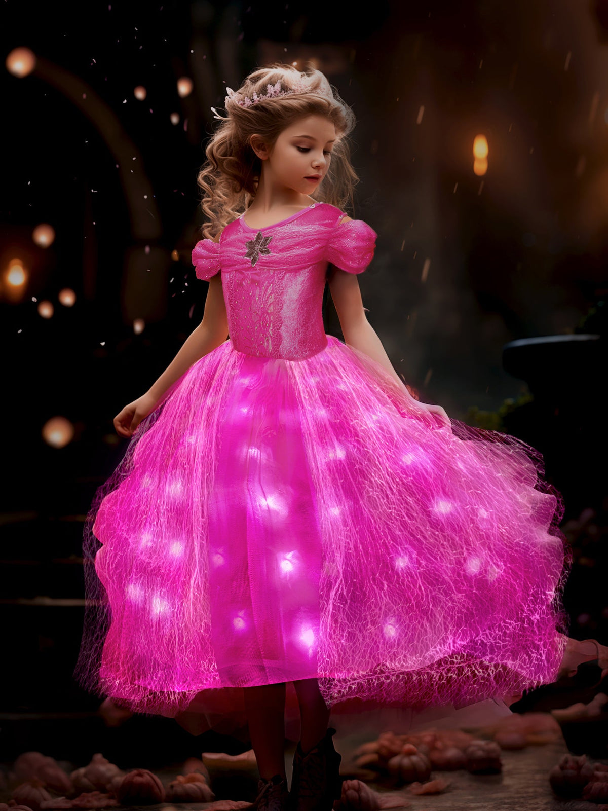 Glowing Disney Sleeping Beauty Aurora princess costume
