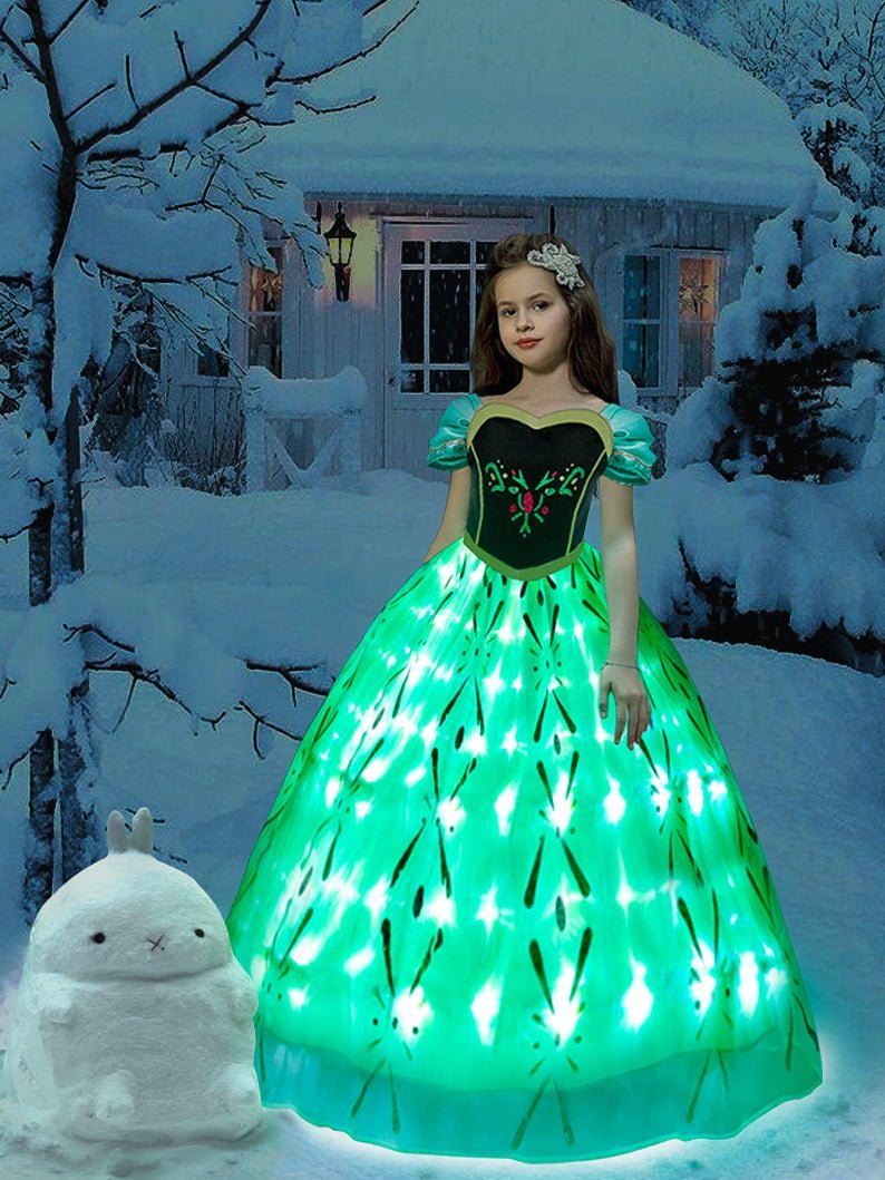 【Christmas set】Anna LED Snow Princess Costume For Girl - Uporpor