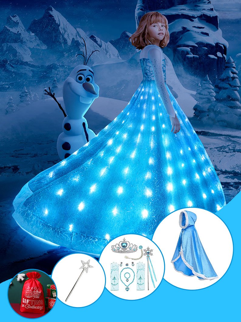 【Christmas set】Glowing Snow Princess Fancy Costume - Uporpor