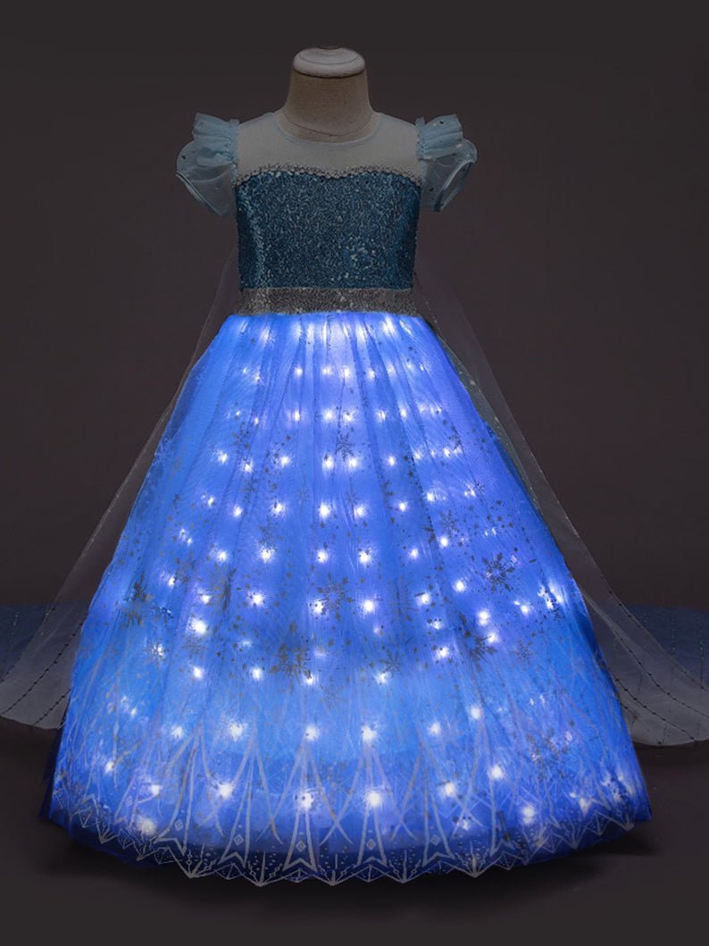 【Christmas set】Light Up Snow Princess Costume For Girl - Uporpor