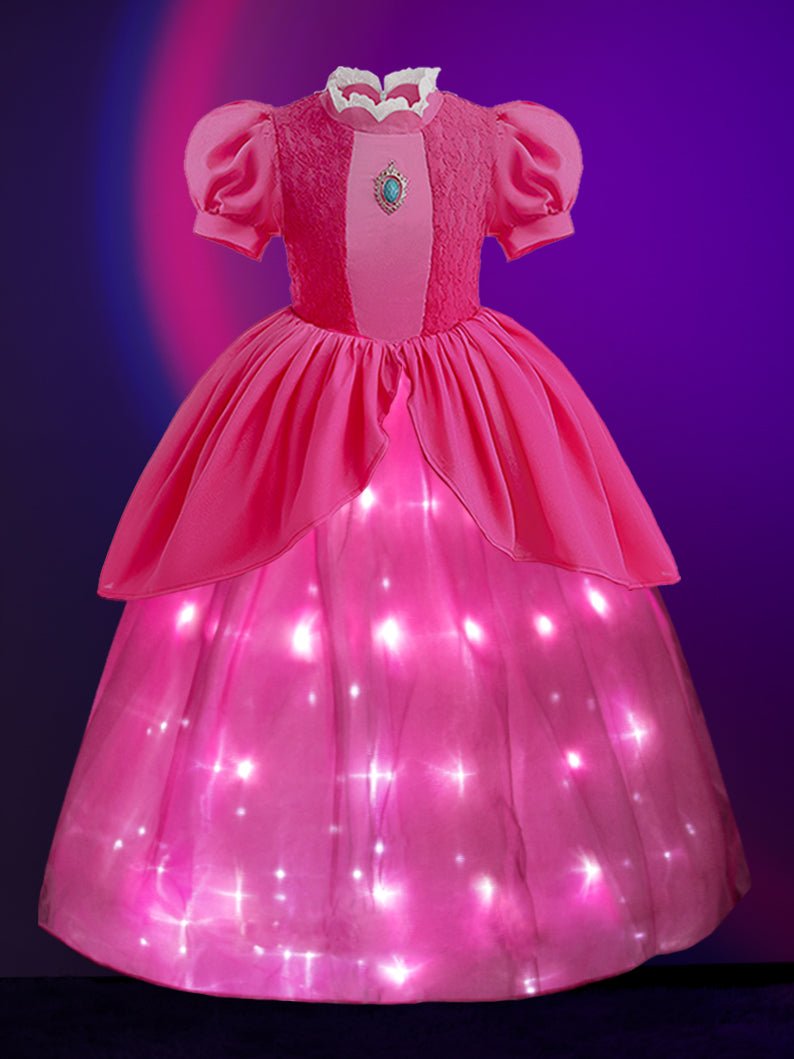 Glowing princess Peach Costume for Girl Birthday Party Outfit-Uporpor - Uporpor