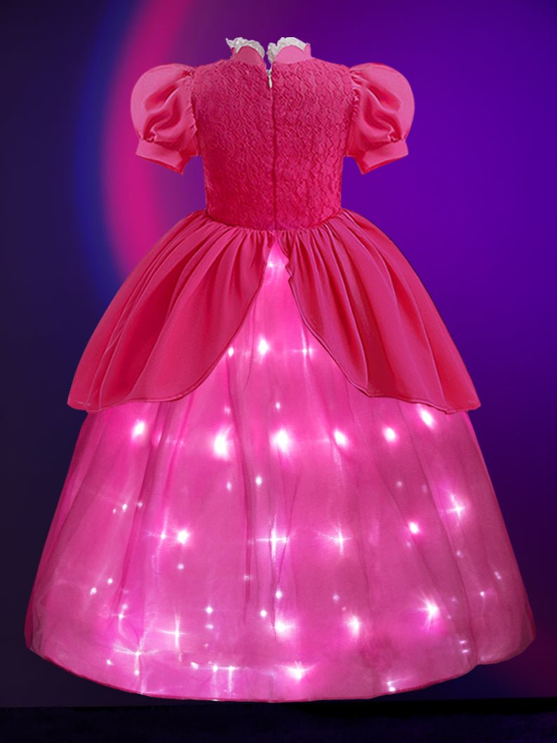 Glowing princess Peach Costume for Girl Birthday Party Outfit-Uporpor - Uporpor