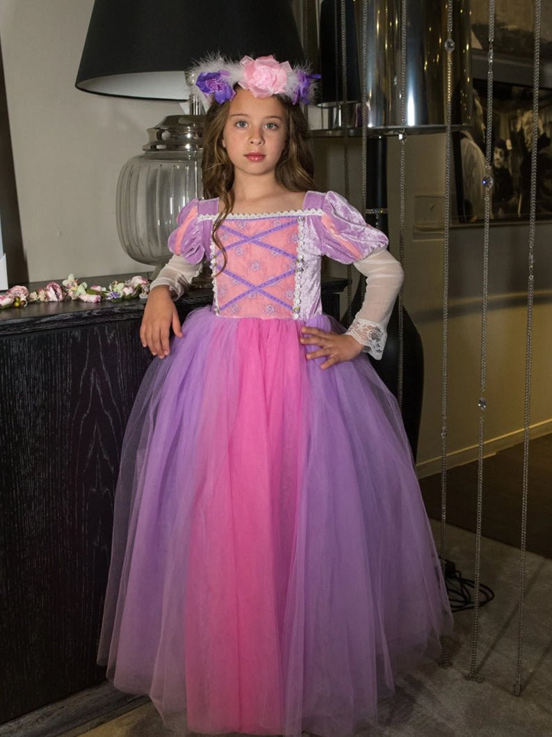 Glowing Princess Rapunzel Dresses Up Costume for Halloween Cosplay