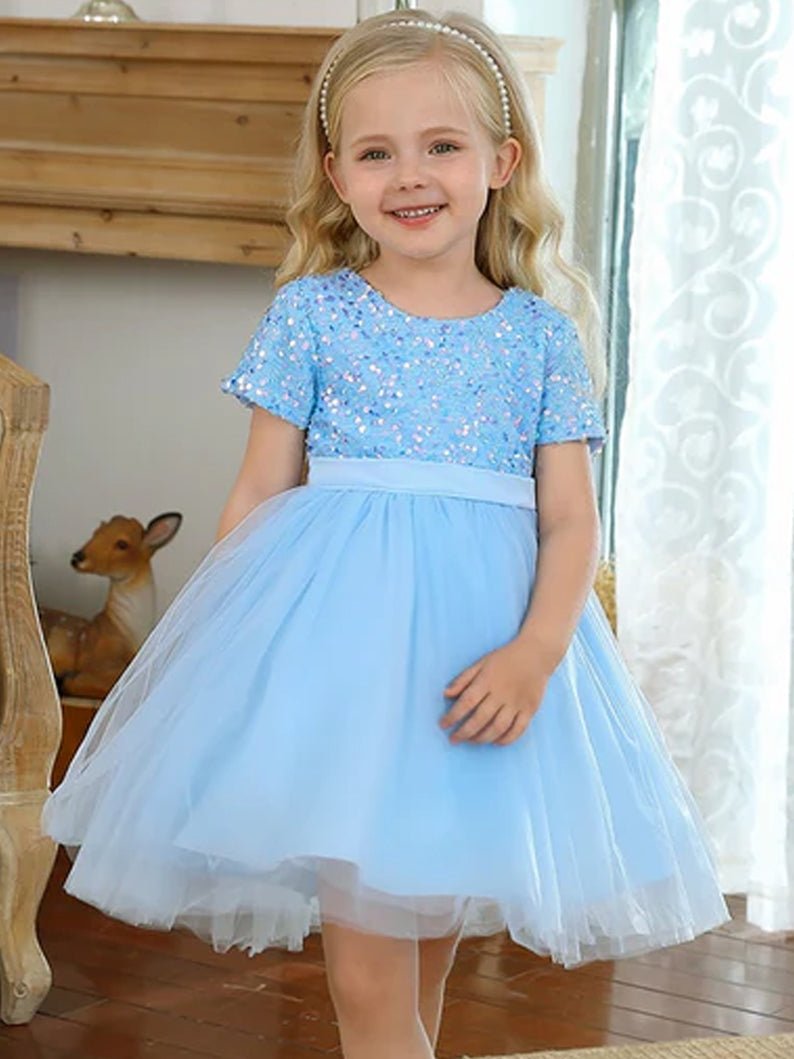 Glowing Sequins Princess A-Line Dress for Girl Party - UPORPOR - Uporpor