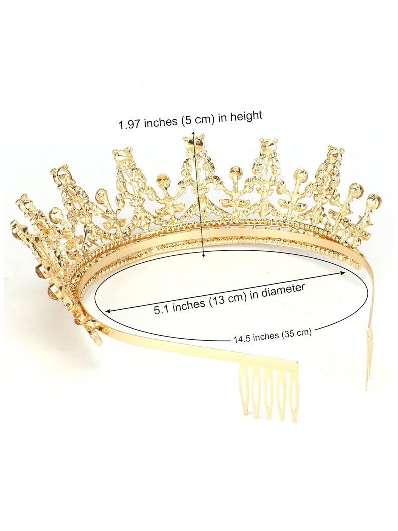Gold Tiara Crystal Crowns for Pageant Party - Uporpor