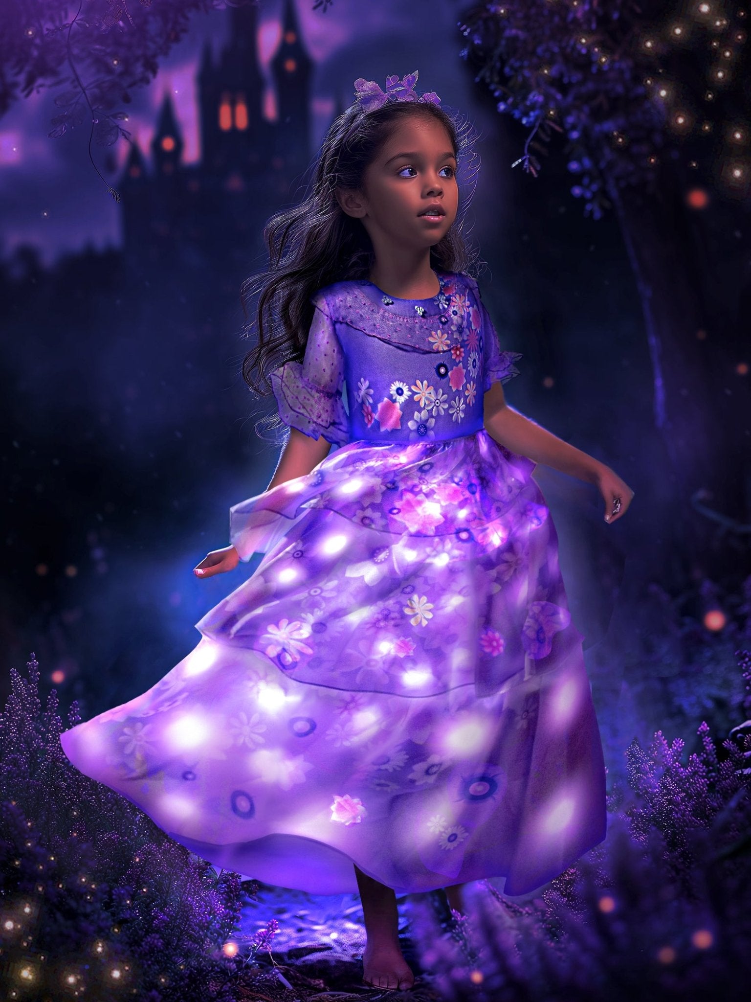 LED Party Flower Dress Little Girl Gift - Uporpor