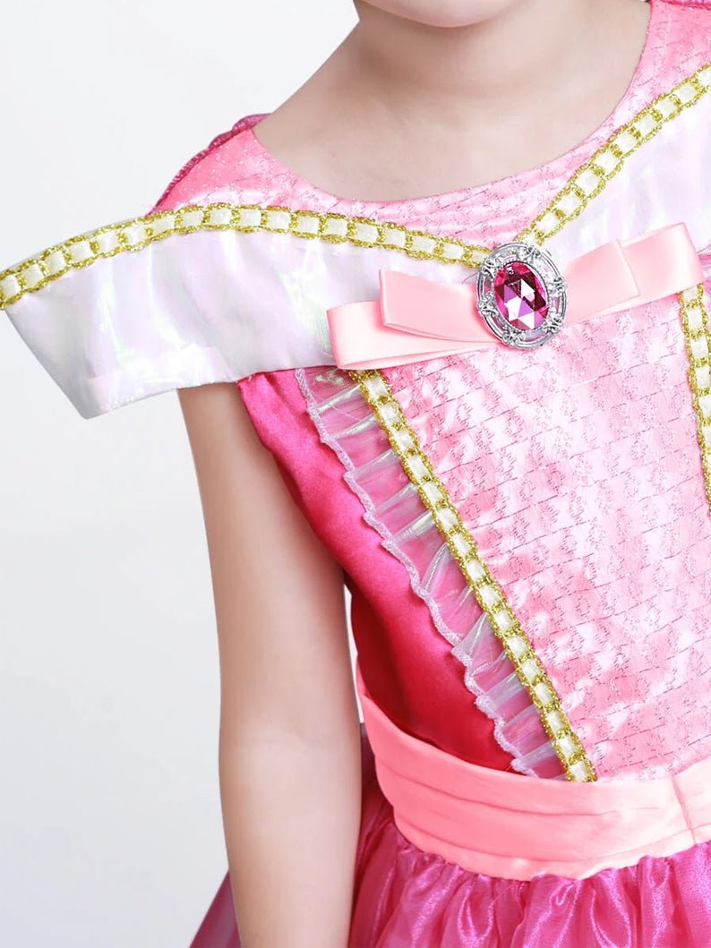 Light Up Aurora Costume Princess Short Sleeve Dress for Girls' Party and Fancy Dress - Uporpor