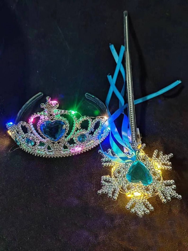 3 Matching good Light Up Tiaras (Blue)