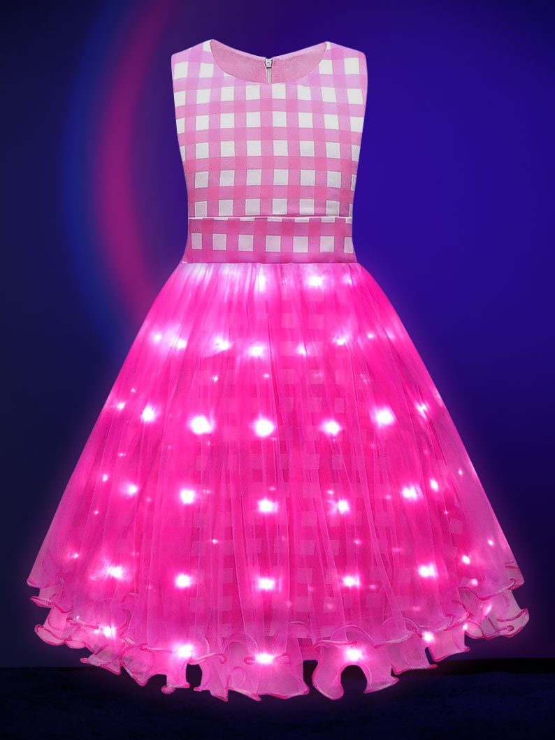 Glowing princess Peach Costume for Girl Birthday Party Outfit-Uporpor