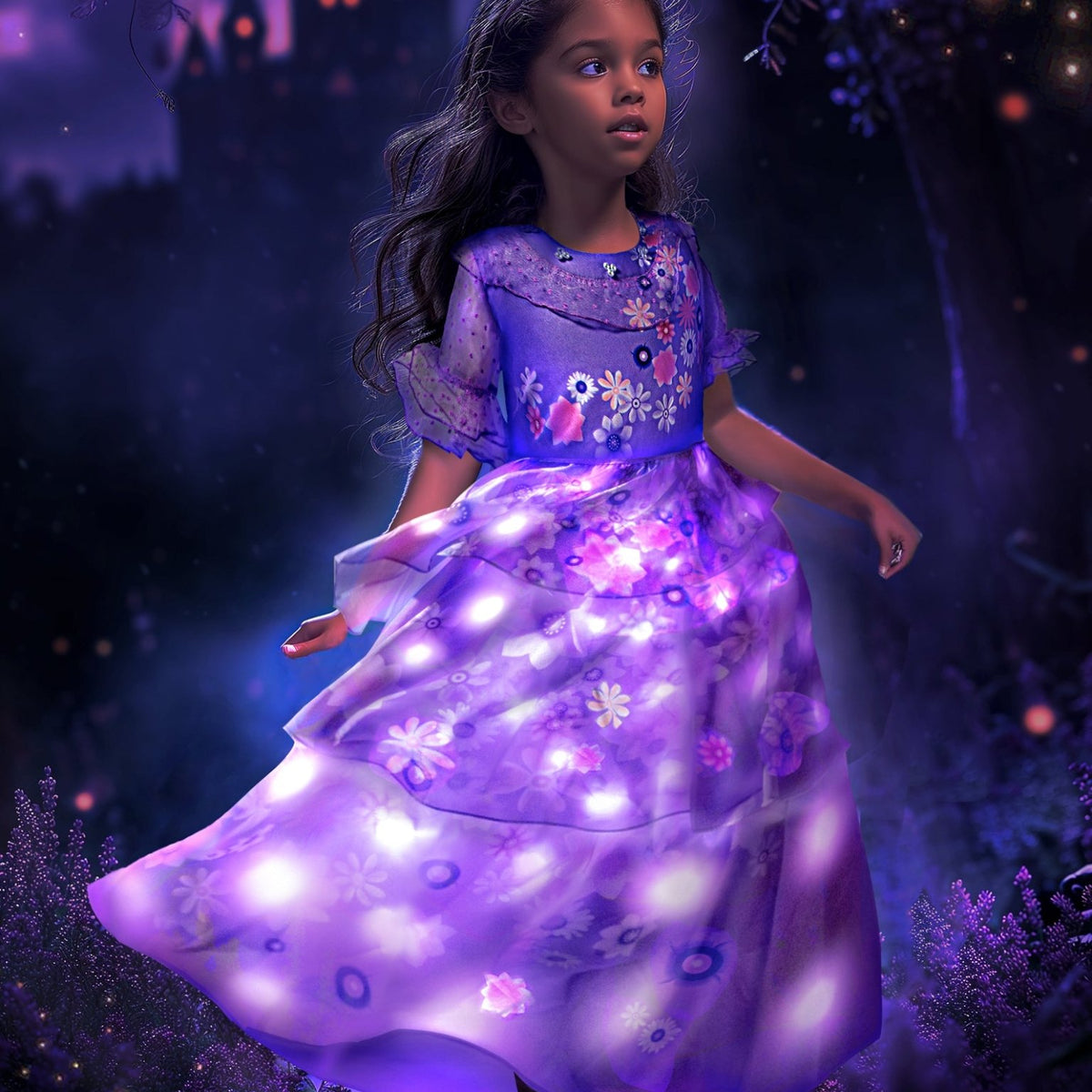 Disney Light Up Encanto Isabela Dress Costume for Girls Uporpor
