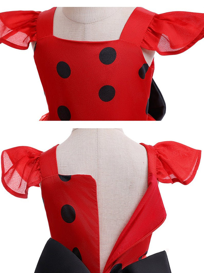 Light up Princess ladybug Costume for Girls Party Uporpor