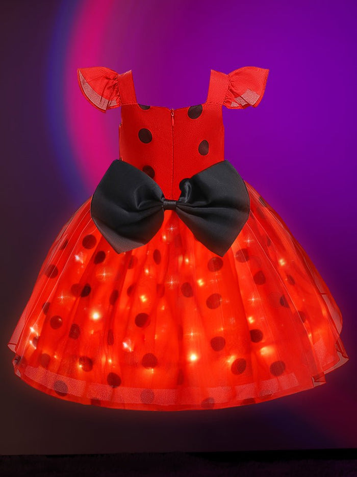 Light up Princess ladybug Costume for Girls Party Uporpor