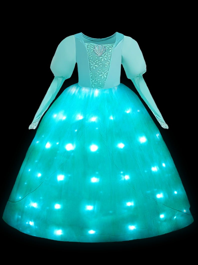 Light Up Little Mermaid Ariel long sleeve Dress for Girls Party - Uporpor
