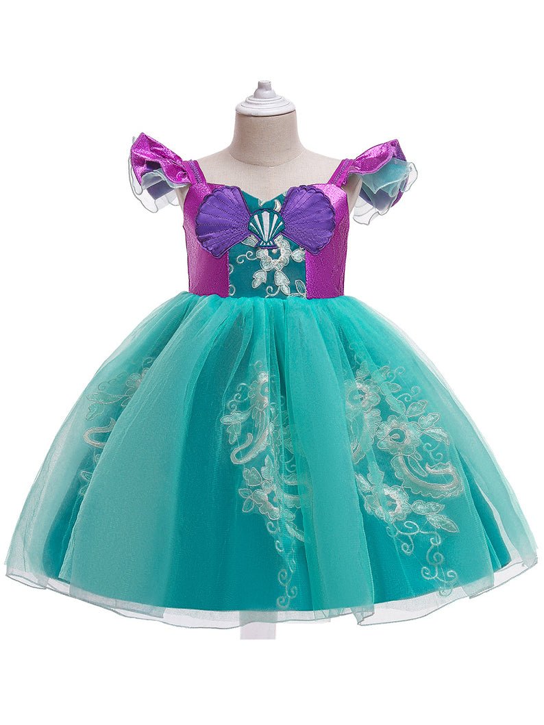 Light Up Mermaid Princess Dress Lace Tulle Costume for Girls Cosplay Party - UPORPOR - Uporpor