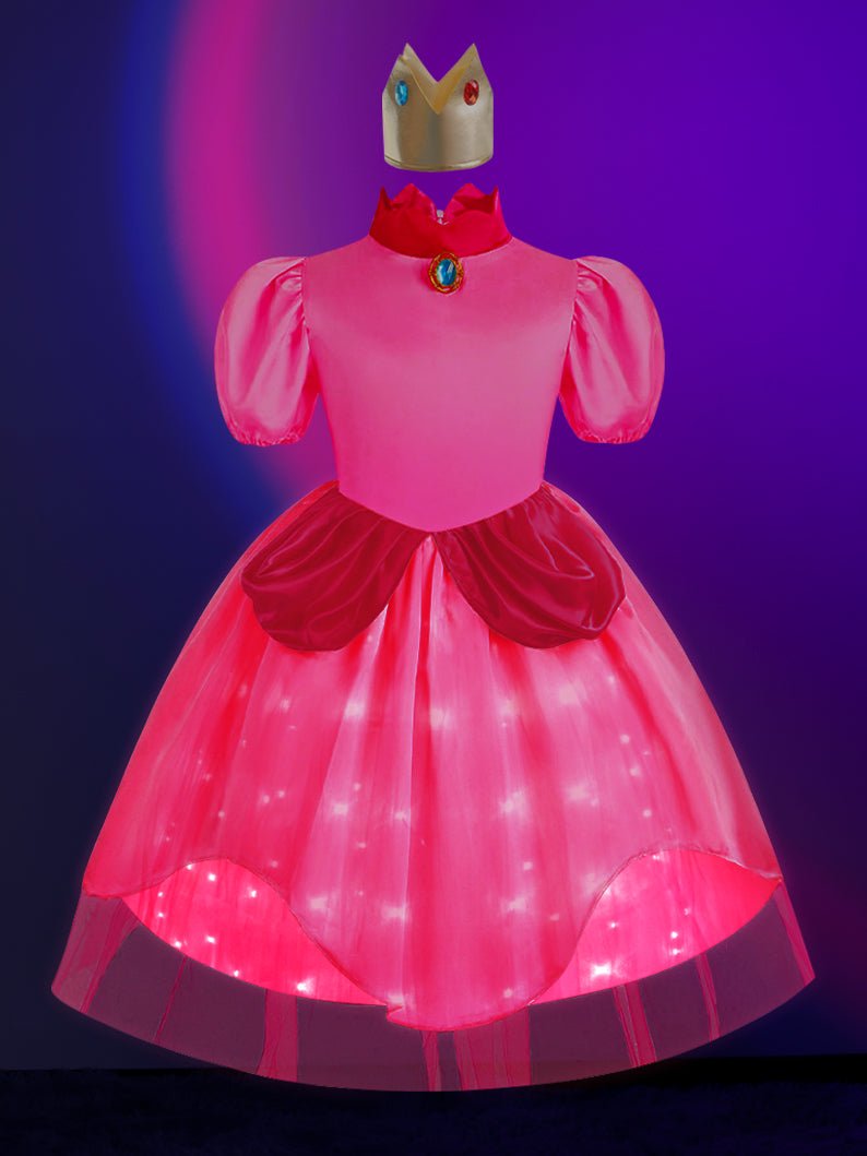 Light up Princess dress Peach Costume for Girls - Uporpor - Uporpor