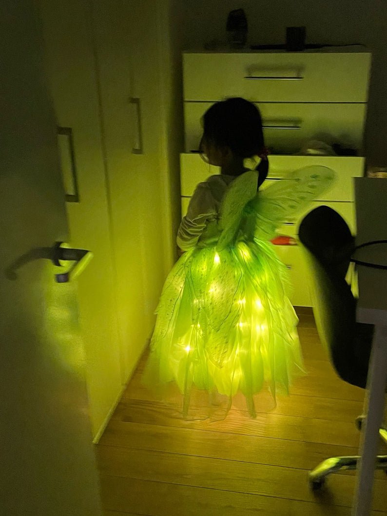 Glowing Tinker Bell Enchanted Costume - Fairies Inspired Halloween Outfit - Uporpor