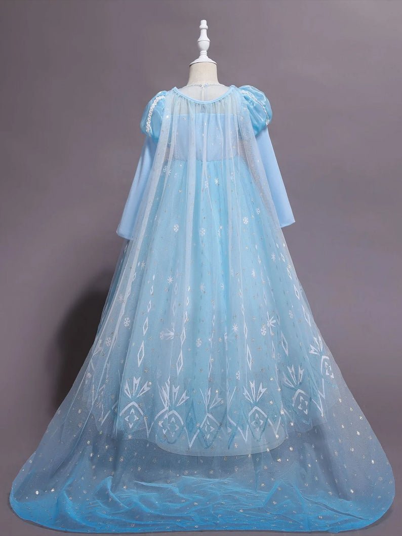 Light-Up Snow Princess Long-Sleeve Party Dress for Girls - Uporpor
