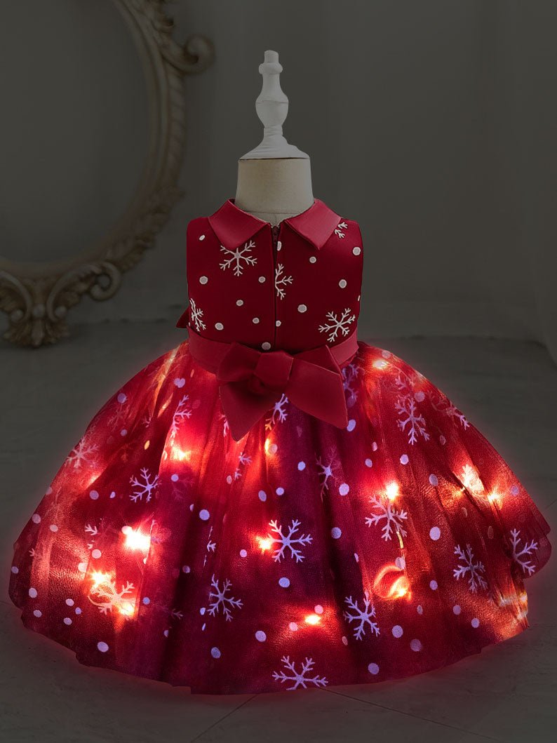 Light Up Snowflake Sleeveless Valentines outfit Princess Dress