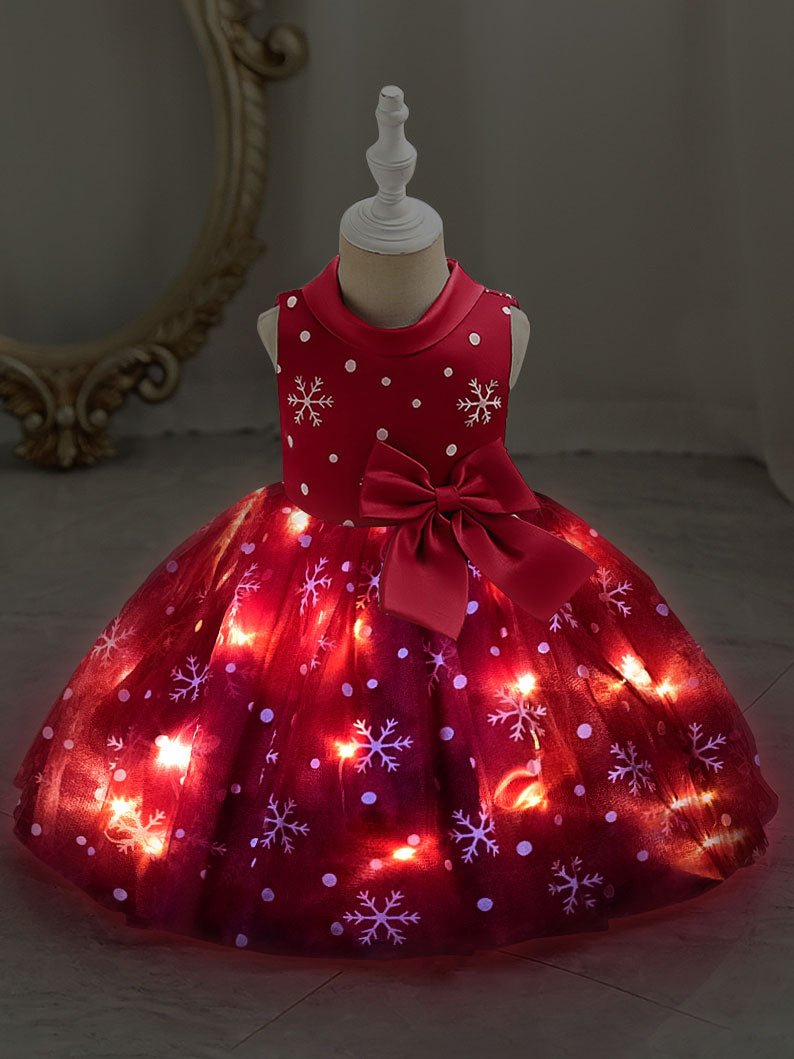 Light Up Snowflake Sleeveless Girls Christmas Princess Dress - Uporpor - Uporpor