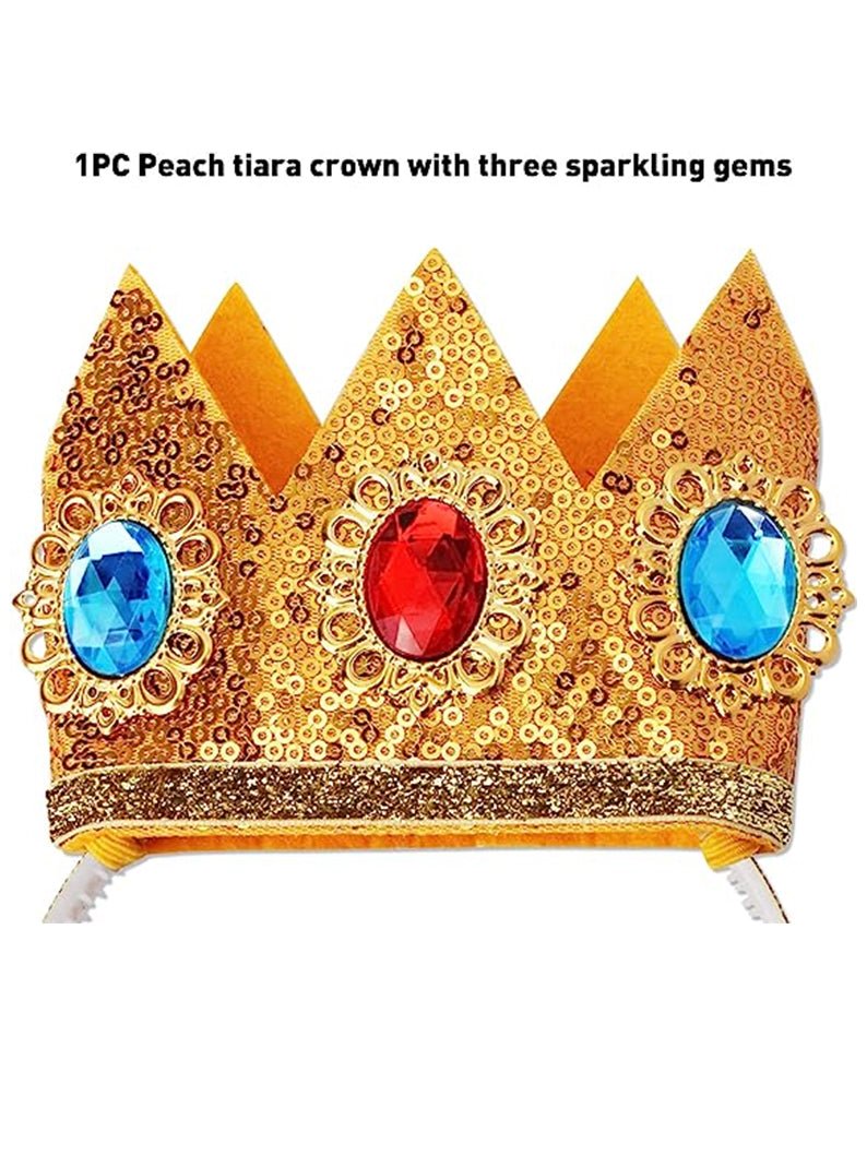 Set of 4 Princess Peach Crown Accessories Kit for Kids Girls - Uporpor