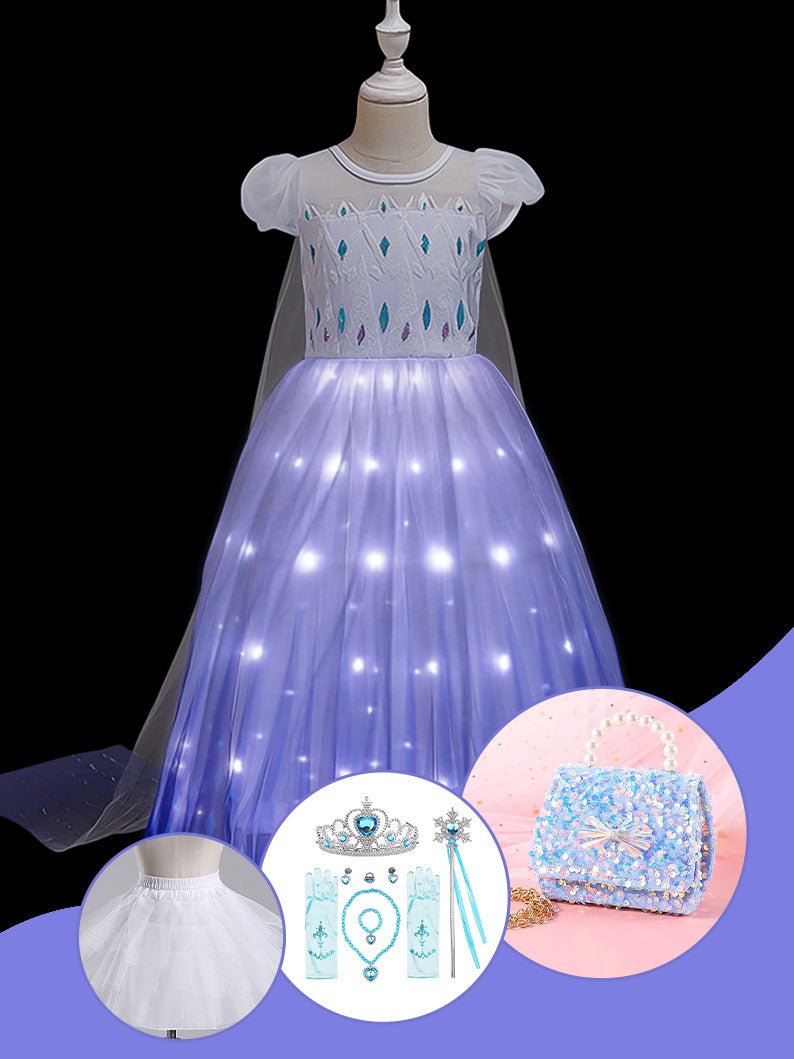 【With Accessories】LED Light Ball Gown short sleeve Dress - Uporpor